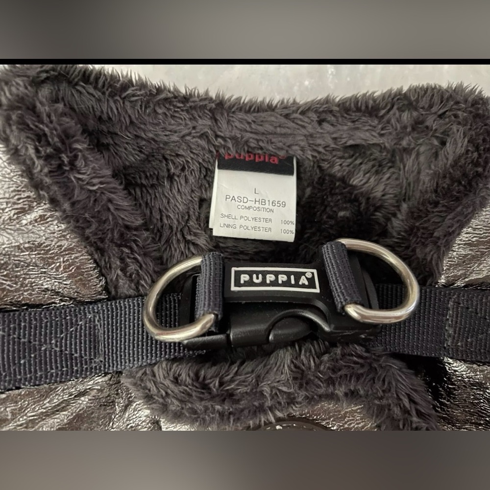Puppia Dog Harness | Silver Metallic & Black | L | Adjustable | New - Picture 2 of 11